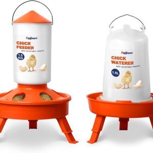 Chick Feeder Waterer Eggluuz Adjustable Orange-0