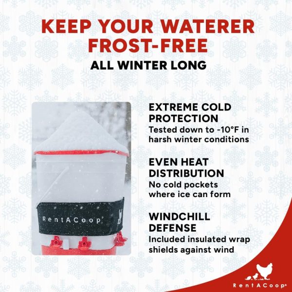 RentACoop Heated Strap Poultry Waterer Frost Free Winter-1
