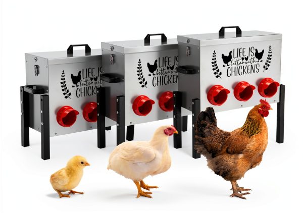 TGEYD Galvanized Chicken Feeder 30LB 6 Ports Poultry-5