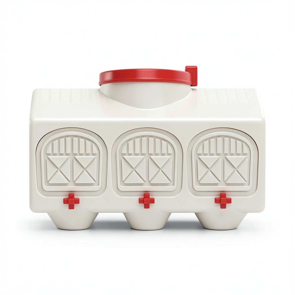 OverEZ chicken waterer placed in a coop with chickens drinking