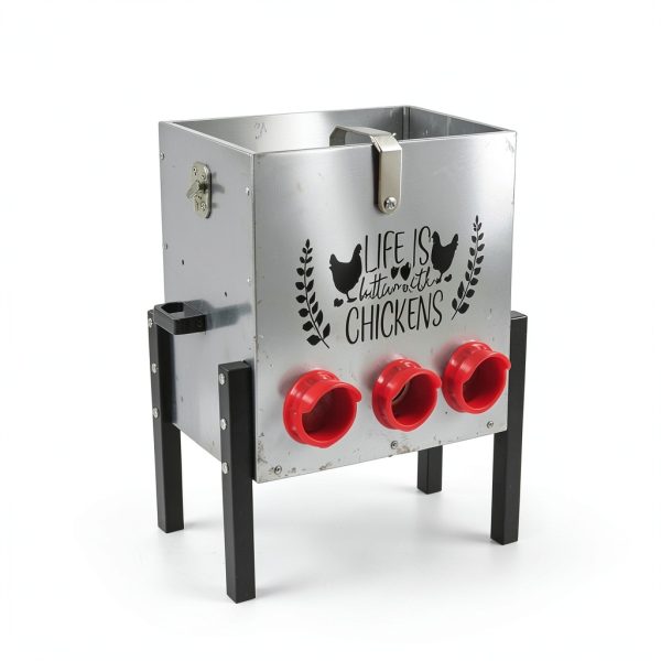 TGEYD Galvanized Chicken Feeder 30LB 6 Ports Poultry-2