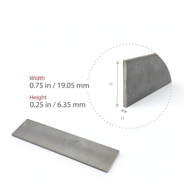 MSP Metals 1018 Cold Rolled Carbon Steel Rect Bar 0.25x0.75x12 in-1
