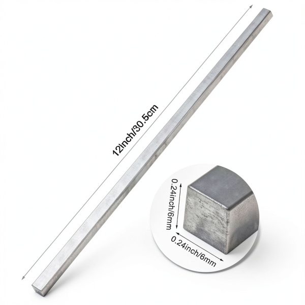 8 Pcs Square Steel Rods Dojomadf Rolled Dark Gray-1