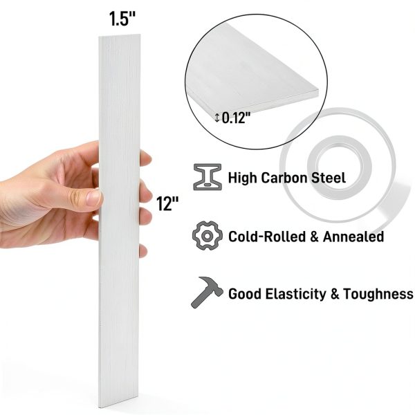 1095 Steel Flat Stock by ZAVOOS 4 Pack High Carbon Bars 12x1.5x0.12 in-1